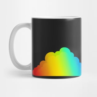 Graphic Rainbow Clouds on Black Mug